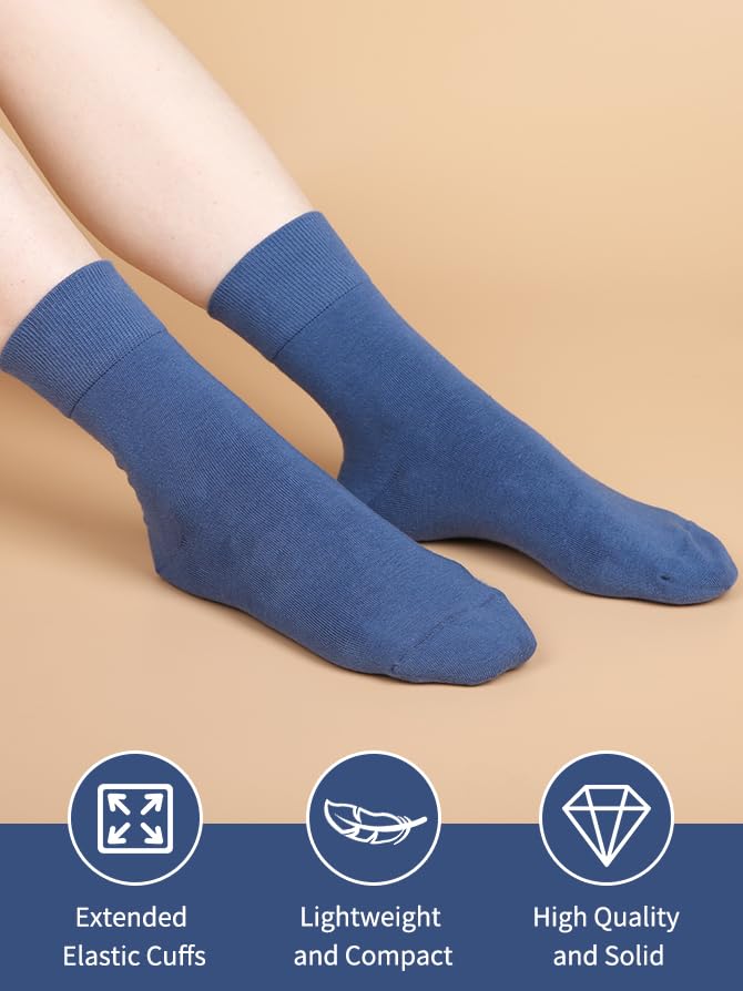 FGZ Women's Crew Socks 5 Pairs Soft Combed Cotton,Breathable Everyday Casual Socks for Women - color: 08-mix Color08, size: 5-9