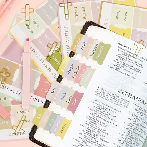 Bible Study Supplies Journaling Kit with Pen Cas, Tabs, Notebook and No Bleed Highlighter, Aesthetic Book Annotation Kit, Christian Gifts for Women Grils Friends (Pink Pow) - color: Pink Bow