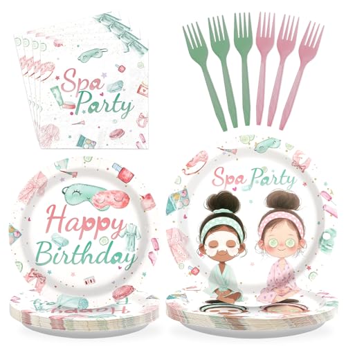 96 Pcs Spa Birthday Party Decorations for Girls, Serves 24 - style: Spa Birthday