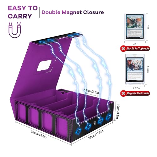 Gomyrod 4 Row 3200+ Trading Card Storage with Commander Display [US Patent] - color: Black/Purple, size: 3200+