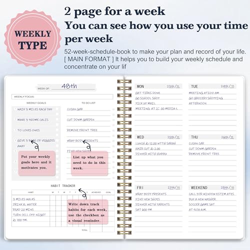 Undated Weekly Planner with To-Do List & Habit Tracker, 5.7" x 8" - color: White-01