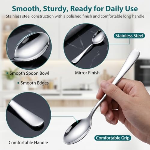 Iced Tea Spoons Set of 4, 7.7-Inch Long Handle Pointed Bar Cocktail Stirrer