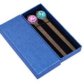 Wisdompro 2 Pcs Metal Bookmark Ruler with Dried Flower - Blue & Hot Pink - color: Blue & Hot Pink