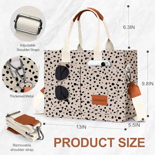 LHMTQVK Canvas Tote Bag for Women, Work & Bible Study Handbag - color: Leopard
