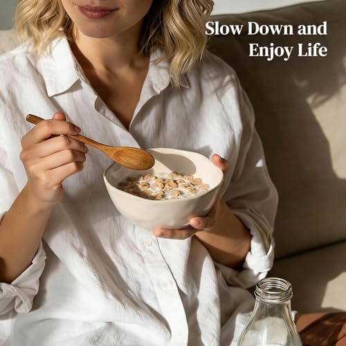DOWAN 22 OZ Cereal Bowls, Deep Ceramic Bowls for Soup, Pho, Oatmeal, Salad, Ramen and Noodles, Microwave & Dishwasher Safe, 5.5" x 3.5"
