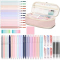 50 PCS Aesthetic School Supplies with Cute Pen Case,12 Pastel Highlighters,5 Black Ink Gel Pens, 12 Mechanical Pencils Set 0.5 & 0.7 mm 6 Color Gel Pens for Students Stationary College Essentials Pink - color: Pink