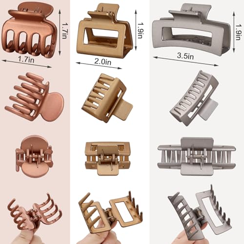 SMKSL 12 Pcs Hair Claw Clips for Women & Girls 3 Styles Hair Accessories - color: Metallic Glitter