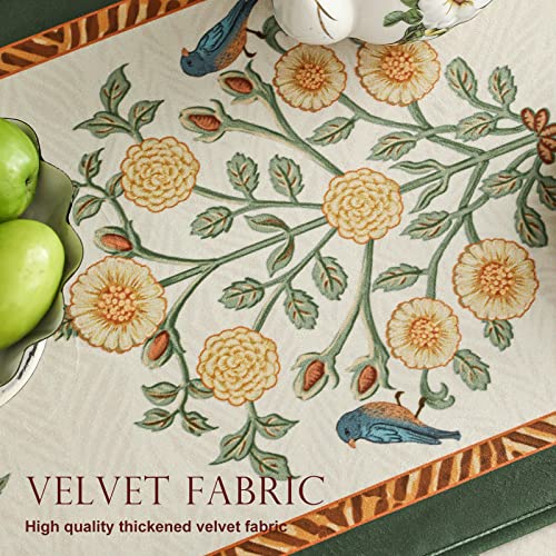 Patdrea Designer Vintage French Velvet Table Runner,12"X87"-Botticelli - color: Botticelli Velvet, size: 12"*87"