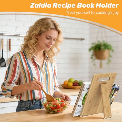 Cookbook Stand-Wooden Recipe Book Holder for Kitchen Counter - color: Wood