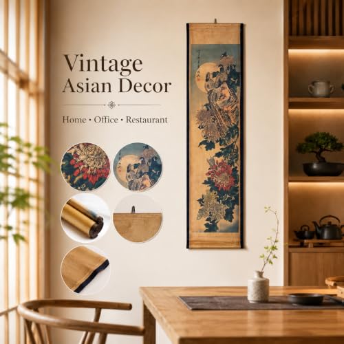 Wall Art Poster Prints Painting Scroll Decor Bird Flower Chrysanthemum - color: F4
