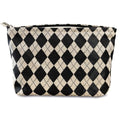 STARDW Checkered Makeup Bag Cosmetic Travel Bag, Toiletry Bag for Women - color: Argyle