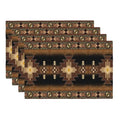 Aztec Southwest Placemats Rectangle Linen Table Placemet Set of 4 - color: Terracotta, size: Set of 4