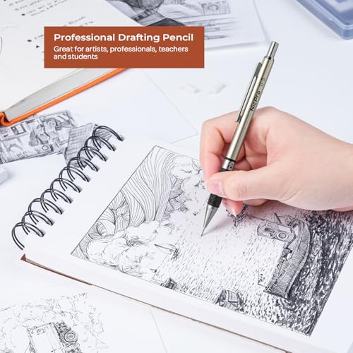 Nicpro 0.5 mm Art Mechanical Pencil Set in Storage Case, 3 PCS - style: 3 Pack (0.5mm)
