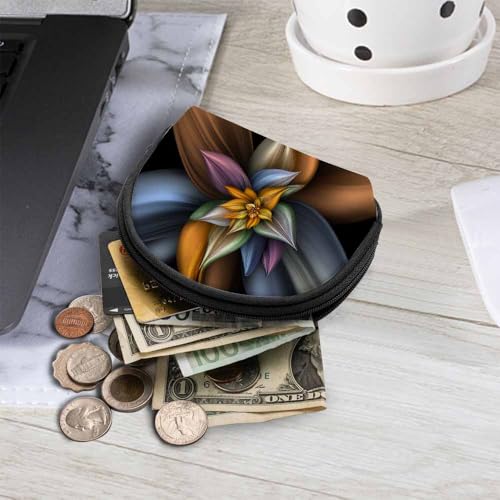 IBILIU Small Coin Purse Retro Flower Abstract Metal Art Pattern Mini Wallet Coin Pouch Change Purse For Women Men - color: Coinp-004
