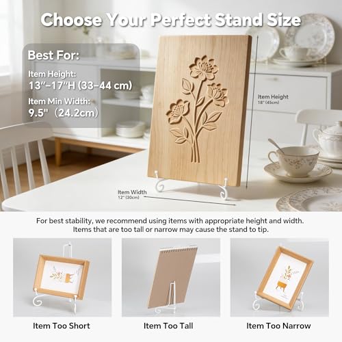Artliving (2 pack 12" Iron Large Plate Stand, White Iron Easel Picture Frame Display Photo Holder Stand, Displays Picture Frames, Cookbooks, Decorative Plates, Tablets and Art - size: 12 inch(2 pack)