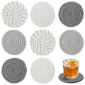 ANPHSIN Handmade Woven Drink Coasters, 8 Pcs Boho Absorbent Coasters