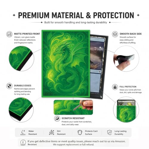 100 PCS TCG/MTG Card Sleeves, Matte Back Anti-Slip & Easy Shuffling Applicable to OCG CCG DTCG PTCG, 2.6 x 3.6 in Standard Size Cards (Forest Warden) - color: Forest Warden