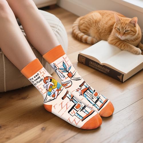 Funny Socks for Women and Teenage Girls, Cute Crazy Unique Novelty Gifts - color: A-cat-4