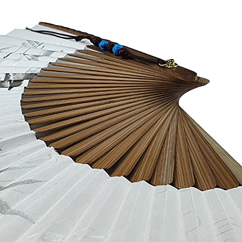 DAILY SSUUP] O-juk-sseon Hand Folding Fan - Korean Tradition Fan Korean Paper Bamboo Frame Folding Fan, Portable Hand Folding Fan, use as Oriental Interior Accessories (Bamboo) - color: Bambo