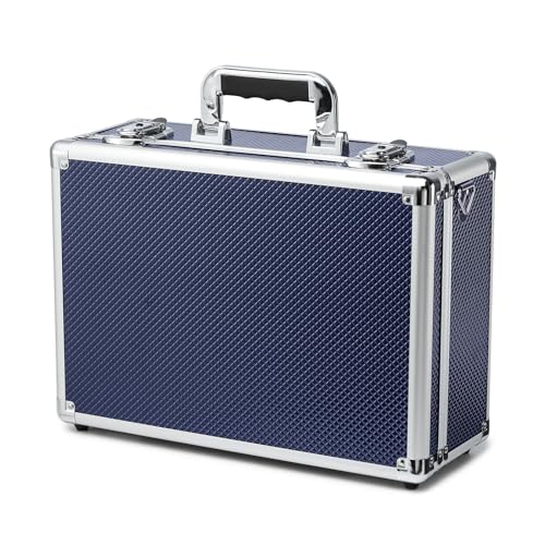 Lockable Trading Sports Card Case Storage Box Holder Organizer - color: Blue, size: Large