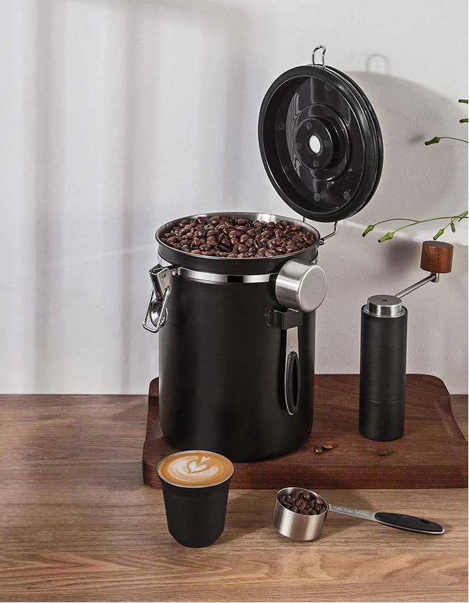 Coffee Canister, 22 oz, Airtight Stainless Steel