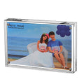 Clear Acrylic Photo Frame,Magnetic Perspex Picture Holders Table Standing Double Side Displays, 15+15mm Standing on Desk&Table (1.,8x8) - size: 20.3x20.3cm