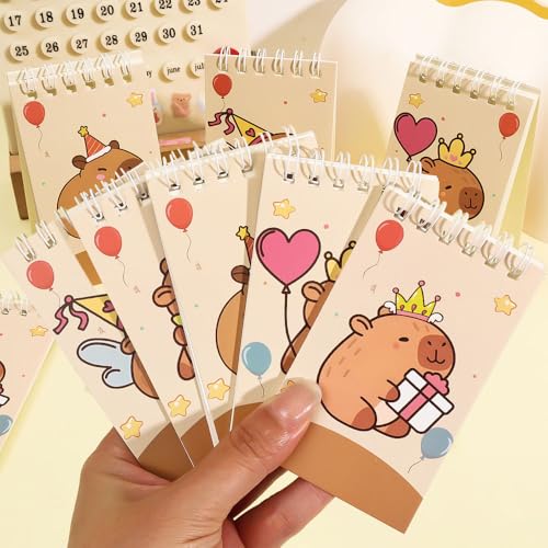 Random Cute Capybara Notebook Set Portable Diary Plan Mini Coil Pocket Notebook Student Stationery Gift,10 * 6cm (3Pcs) - color: 3Pcs