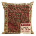 William Morris Tree of Life Red I Tapestry Throw Pillow Cover 18 x 18 in - color: Brown,cream,green,red,beige