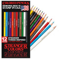 Mystery Lights Colored Pencils, 12 Foil-Stamped Gift Set - style: Stranger Things