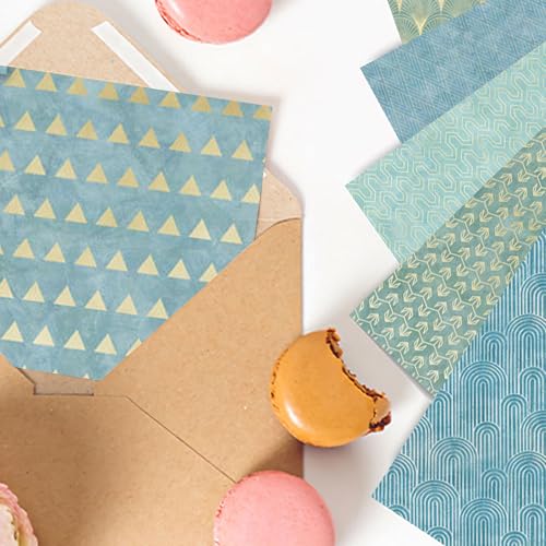12"X12" Scrapbook Paper, 24 Sheets Double-Sided Blue Boho Patterned Paper - color: Boho3