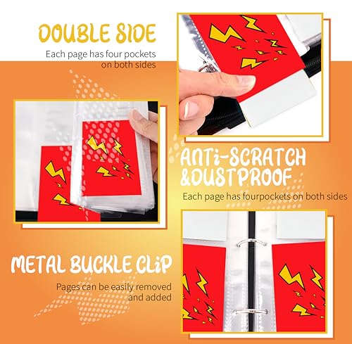Trading Card Binder,Card Binder 900 Pockets,Card Book Holder Cards - color: Red, size: 900 Pockets