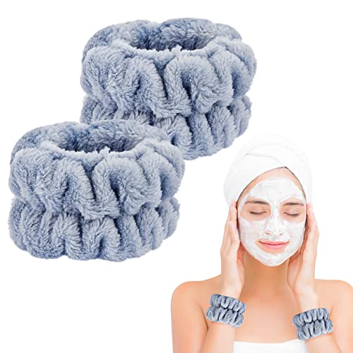 Dorbetar 2 Pcs Wrist Bands for Washing Face, Microfiber Wrist Towels for Washing Face, Spa Wristbands for Washing Face, Face Wash Wristbands, Arm Bands for Washing Face for Woman and Children - color: A-Cyan, size: 2 Count (Pack of 1)