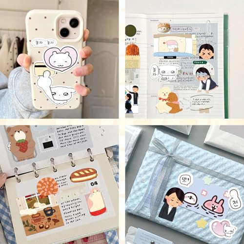 PRSTINCOL Japanese Manga Style Sticker Book with 30 Sheets of Die Cut Stickers, Over 1200 Pieces for DIY Journaling and Scrapbooking