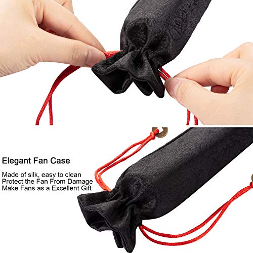 Maitys 2 Packs Large Folding Hand Fans, 13'', Black - color: Black