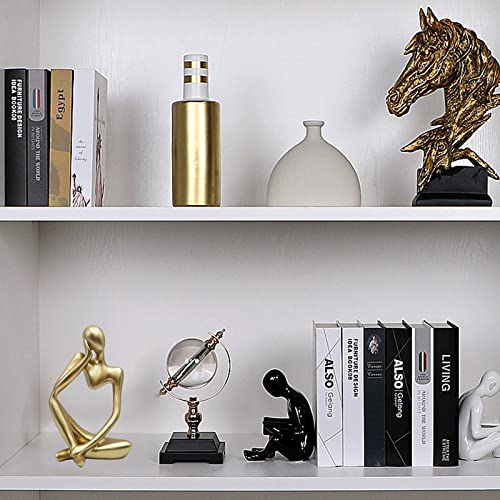 Dnoifne Thinker Statues and Sculptures, Resin Thinker Statue Ornaments, Abstract Style Sculptures, Housewarming Gifts, Housewarming Decorations, Living Room Dining Desk Decorations(Gold Right, Large) - color: Gold Right, size: Large