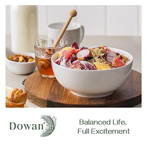 DOWAN Soup Bowls, Ramen Bowl for Noodle, 39 Ounce large Cereal Bowls for Kitchen, 7 Inches Centerpiece Bowls, Microwave and Dishwasher Safe, White - size: 7 inches