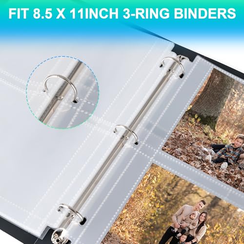 100 Pack 5 x 7 Photo Sleeves for 3 Ring Binder(200 Pictures) - color: 5x7inch-2pocket|8.5 X 11" Binders
