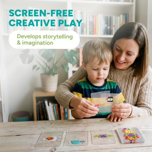 Kidrox Mix & Match Character Building Flash Cards, Transparent Layerable Learning Cards, 45 Pack - color: Mix & Match