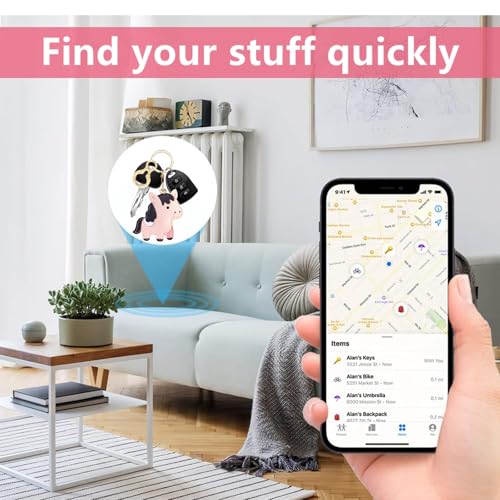 Leather Keychain holder Protective Case Compatible with Apple AirTag - color: Pink Horse