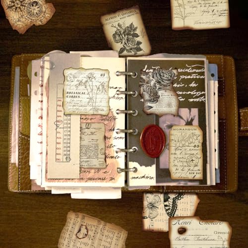 PRSTINCOL Vintage Journaling Stickers,Scrapbook Supplies for Planners,100Pcs Junk Journal Supplies with Antique Map Prints, Distressed Edges for Teenagers Adults - style: nautical_chart
