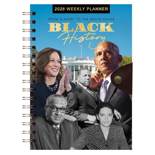 African American Expressions 2026 Dated Planners – Hardcover Weekly & Monthly Planner Celebrating Black Culture & History, 12 Tabs, Twin-Wire Binding, Snap Button Closure (Black History)