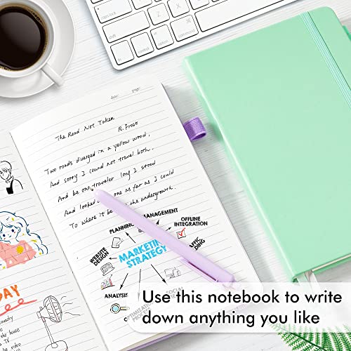 feela 5 Pack Notebooks Journals Bulk, Hardcover Classic Ruled Lined Journals with Pen Holder for Women Girls School Business Supplies, with 5 Black Pens, 120 GSM, 5.1”x8.3”, A5, Pastel Colors - color: 5 Pastel Colors