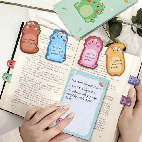 Dinosaur Sticky Notes Set, 360 Sheets Cute Cartoon Animal Dinosaur Self-Stick Notes Pads Dinosaur Themed Memo Pads Dinosaur Shaped Page Markers Index Tabs for Students Office School Supplies - style: Dinosaur