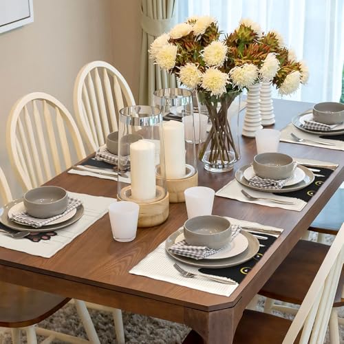Cut Black Cats Farmhouse Print Placemats Set of 6 12x18 Inch - color: Black and White, size: Set of 6