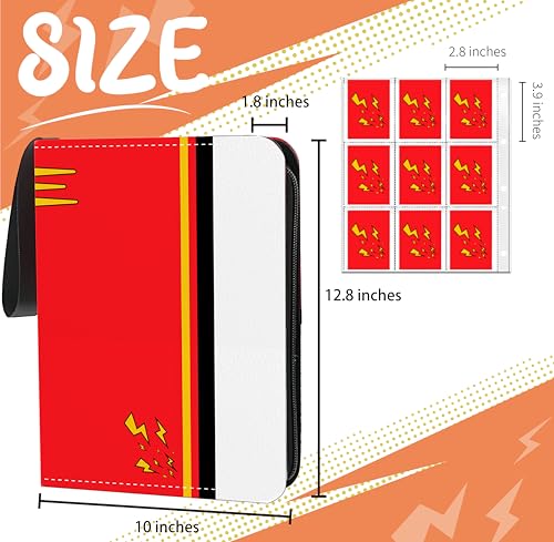 Trading Card Binder,Card Binder 900 Pockets,Card Book Holder Cards - color: Red, size: 900 Pockets