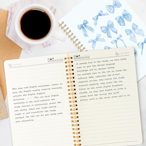 CNhoqc Lined Spiral Journal Notebook, 2 Pcs Blue Coquette Aesthetic Preppy - color: Blue