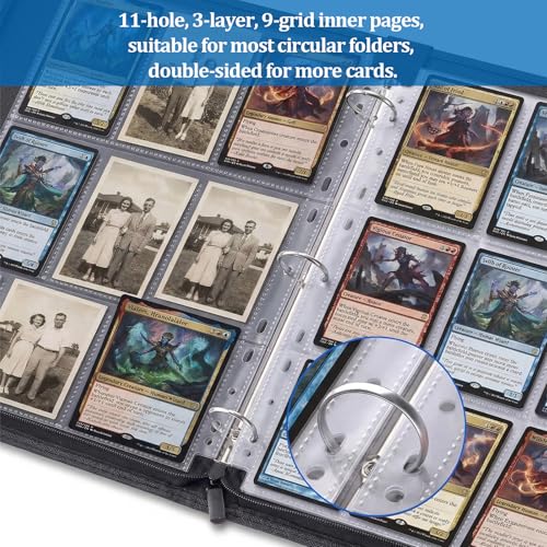50 Pack 9 Pocket Page Protectors,900 Pockets Double Sided Standard Size Card Sheets Protectors for 3 Ring Binders Album,Fit for Collectible Games, Sports,Baseball Cards - size: 50 pack