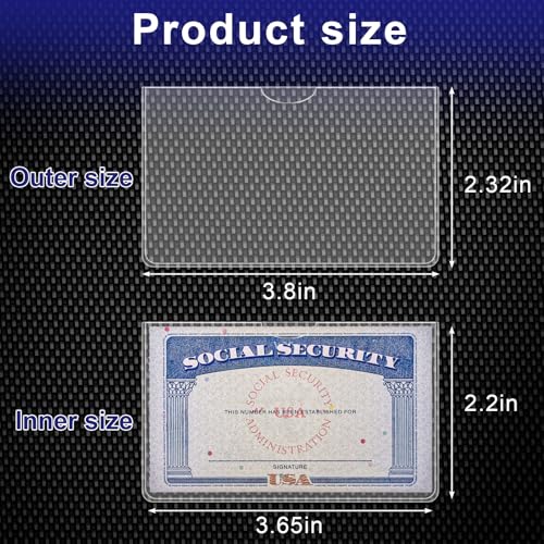 10 Pack Social Security Card Protector Medicare New Credit Card Holder,24 Mil Soft Clear Card for Waterproof SSN Card Protector，ID/Debit/Credit Card Covers Sleeve(10)