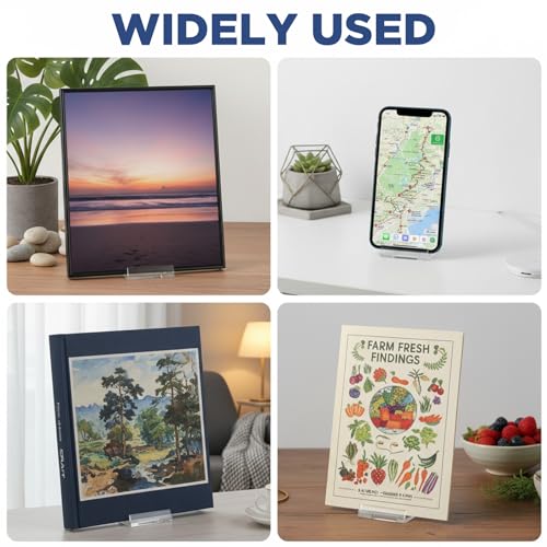 30pcs Adjustable Clear Display Holder Acrylic Book Stand for Display Easel Collector Stand Book Displays Stands for Home Office Wedding Birthday Comic Album CD Magazine Postcard Artworks Party