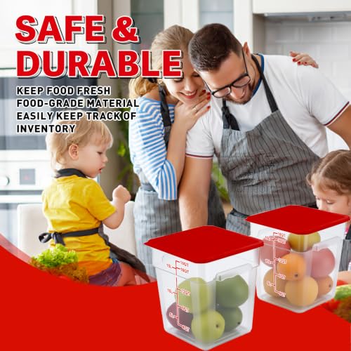 2 Pack Square Food Storage Container With Lid,12-22 Quart Commercial Storage Box With Scale & Handle,Cake Making,Dough Marinating Meat,Kitchen Supplies (Polycarbonate, 18 Quart) - color: Polycarbonate, size: Square-18 Quart
